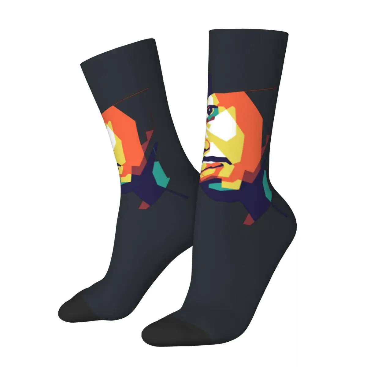 Allen Iverson S-l-am Mag-azine Men's Socks Retro rapper Hip Hop Novelty Pattern Crew Crazy Sock Gift Printed official-website