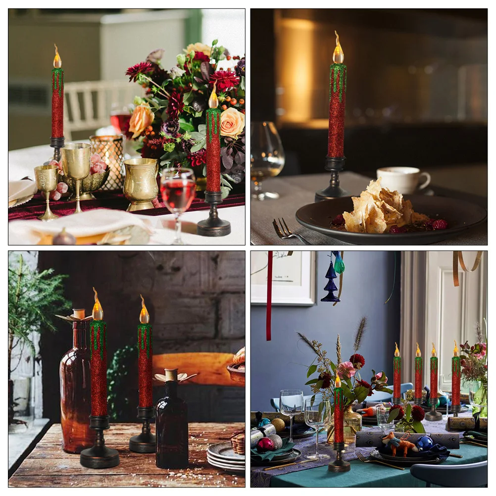 

2Pcs Wedding Decoration Flameless Electric Light Powered Christmas Ornament Desktop Lamp for Festival