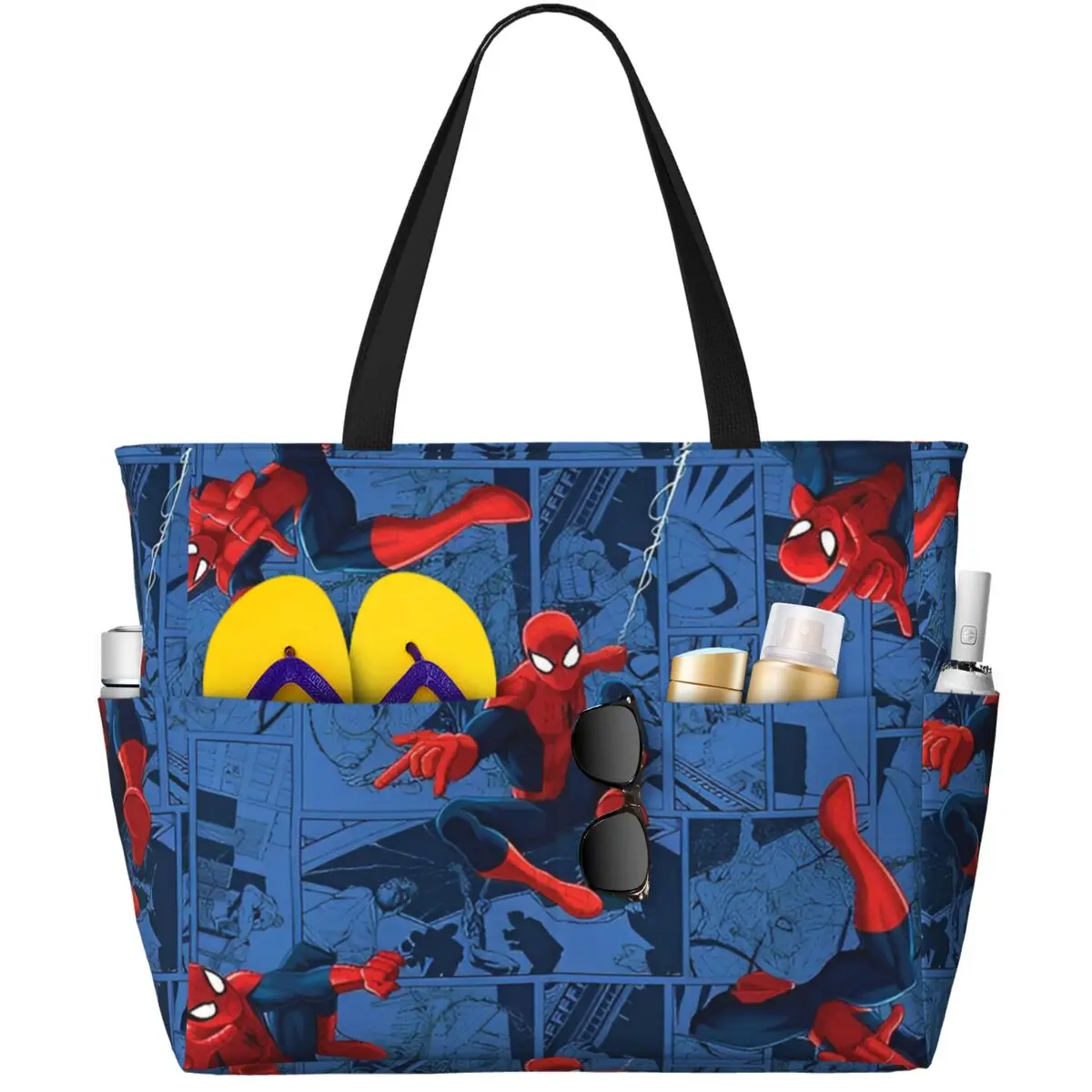 

Waterproof Spider Man Spider-Man Beach Tote Pool Bags for Women Ladies Extra Large Gym Tote Carry On Bag for Vocation Travel