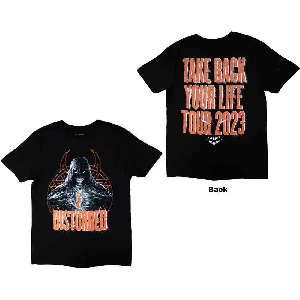 Disturbed European Tour 2023 Take Back Black T Shirt