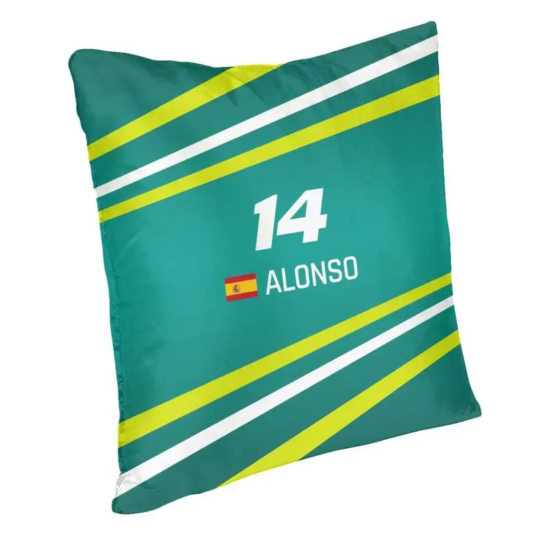 Fernando Alonso 14 Cushion Cover Two Side Print Aston Martin Floor Pillow Case for Living Room Fashion Pillowcase Home Decor