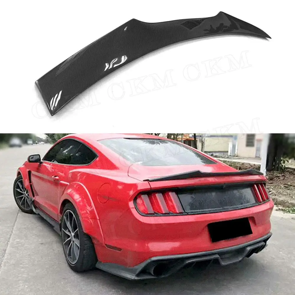 

Carbon Fiber Car Rear Trunk Lip Spoiler Boot Wing For Ford Mustang Coupe 2-door 2015 2016 2017 FRP Unpainted Prime