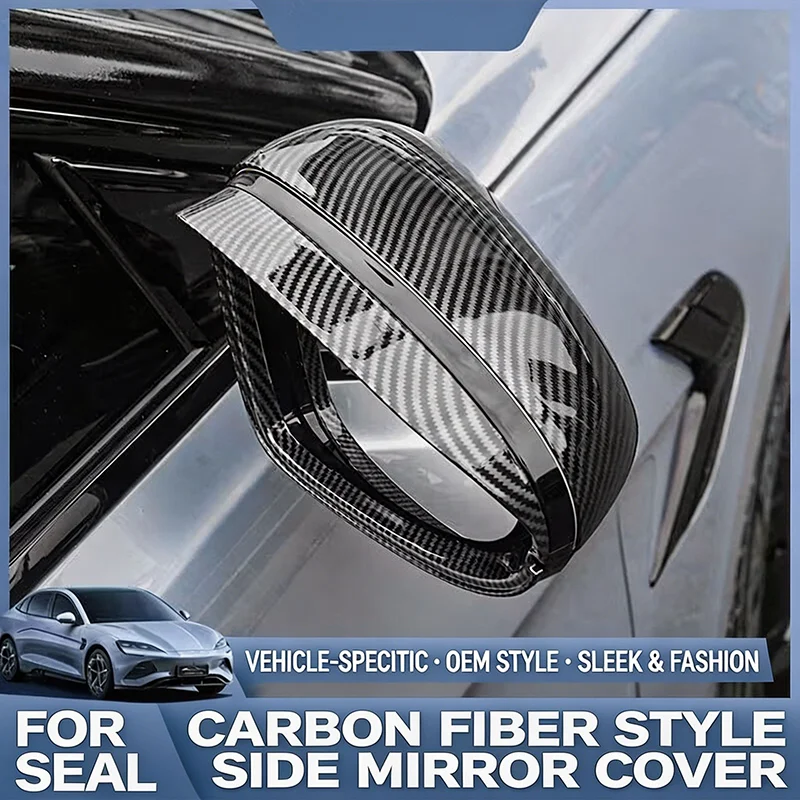 Rearview Mirror Rain Cover For BYD Seal EV DM-i 2023-2026 Self-Adhesive ABS Anti-Scratch Anti-Rain Side Mirror Visor Protector
