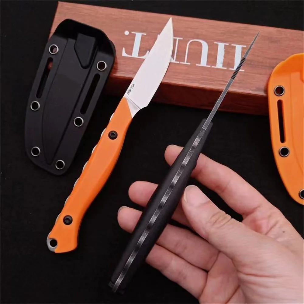 BM 15700 Hunting Knife Stonewashed CPM-154 Steel Blade G10 Handle Fixed Blade Knife Outdoor EDC Camping Hiking Survival Tools