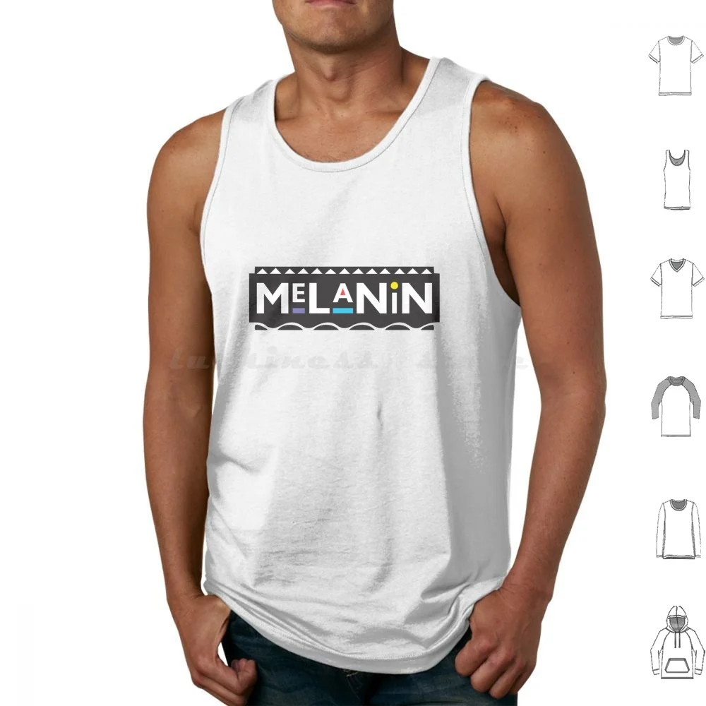 Melanin Tank Tops Print Cotton Afrocentric Black And Proud Black Natural Hair African Pride Melanin Poppin Black