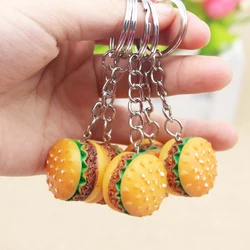 1PCS Cute Mini Simulation Food Key Chain Handmade Resin Hamburger Cake Keychain Gift Pendant Accessories Lovely Keyring Jewelry