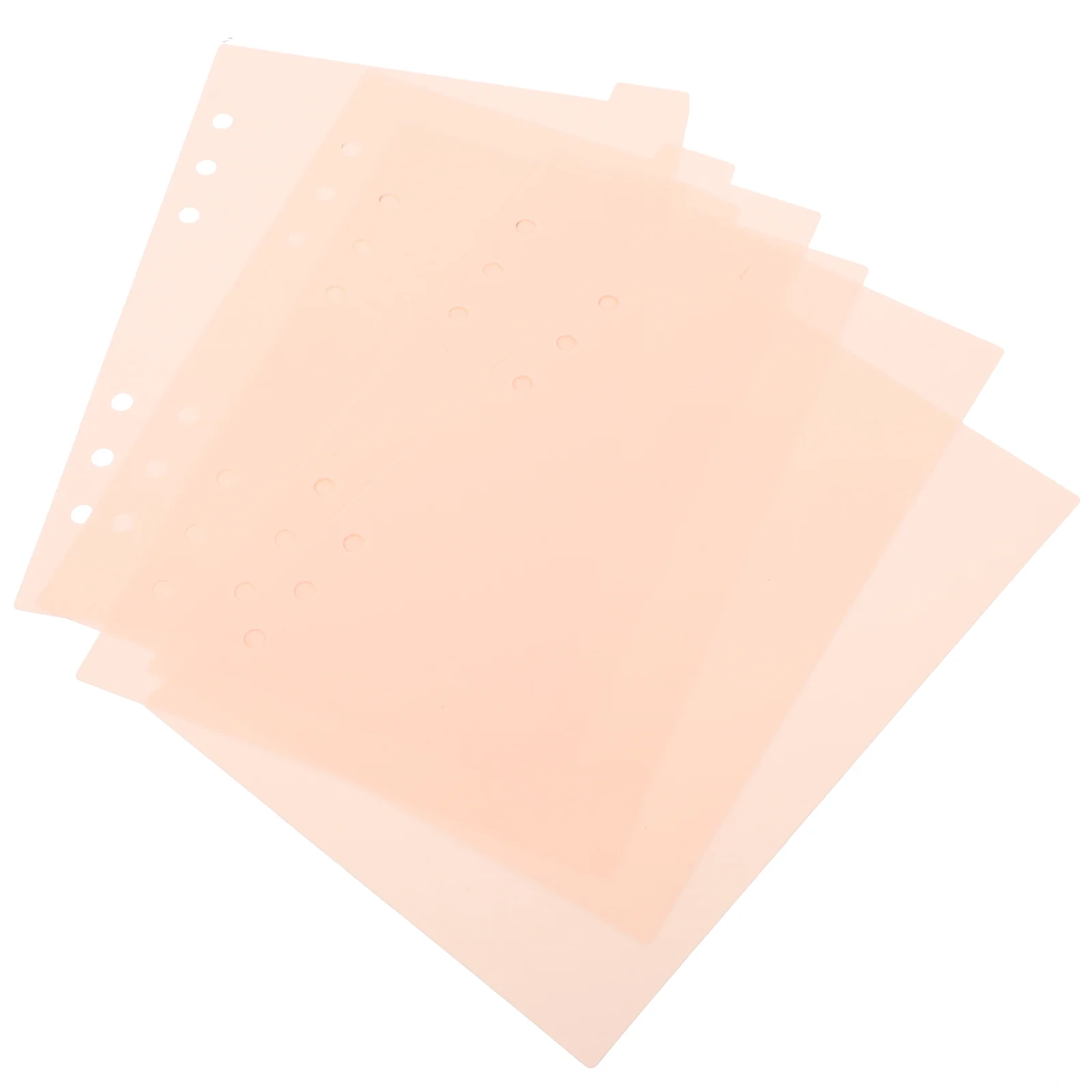 5 Pcs Binder Separators Dividers Protectors Paper Labels A5 Ring Tabs for Binders Plastic 6 Pink