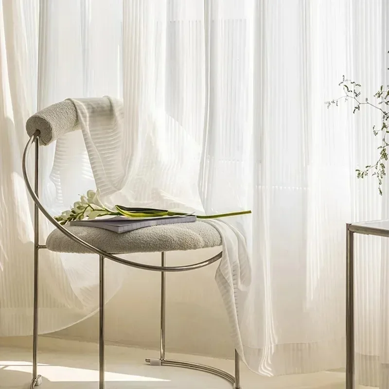 

White Venetian Luxury Tulle Curtains for Living Dining Room Bedroom Windows Modern Style Home Curtain Custom Size White Tulle