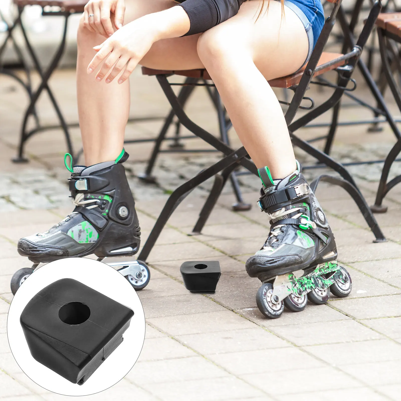 

2 шт. Тормозные колодки для роликовых коньков, нескользящие, для безопасного катания, улучшенная версия