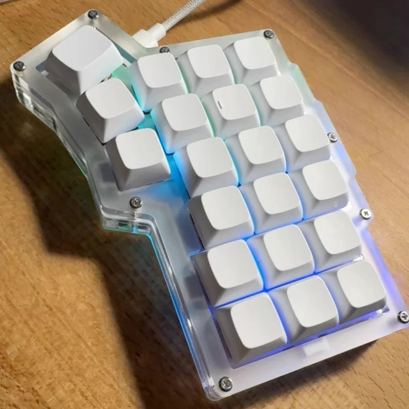 Corne Acrylic Split Keyboard Customized Wired Single-mode Hot Swap RGB Support VIAL Gasket E-sports Gaming Office Keyboard DIY
