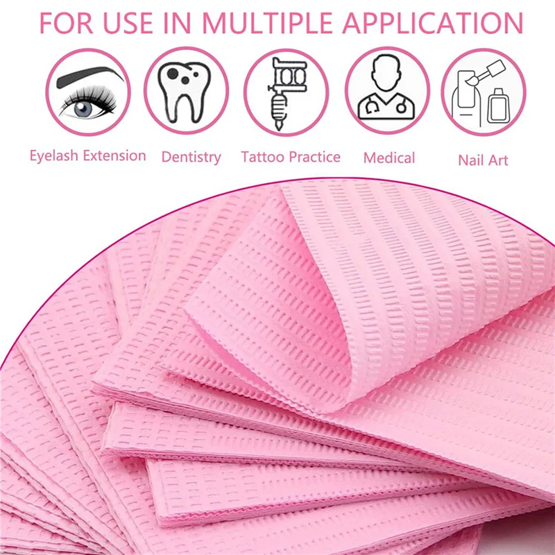 

MYMF-250PCS Disposable Nail Art Table Towels Mat 13 X 17Inch Waterproof Nail Art Mat Paper Sheet Clean Pads Tattooing Pink
