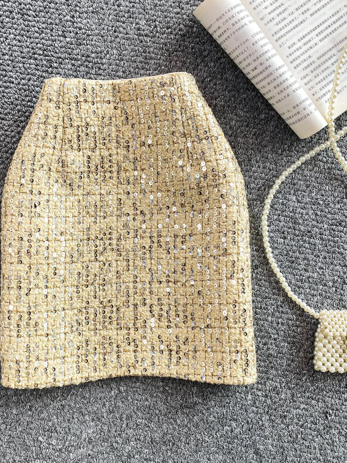 ارتفاع الخصر محبوك تنورة Bouclé المرأة Sle الخريف جديد Faion التخسيس ort تنورة مشرق Tead f الجسم تنورة