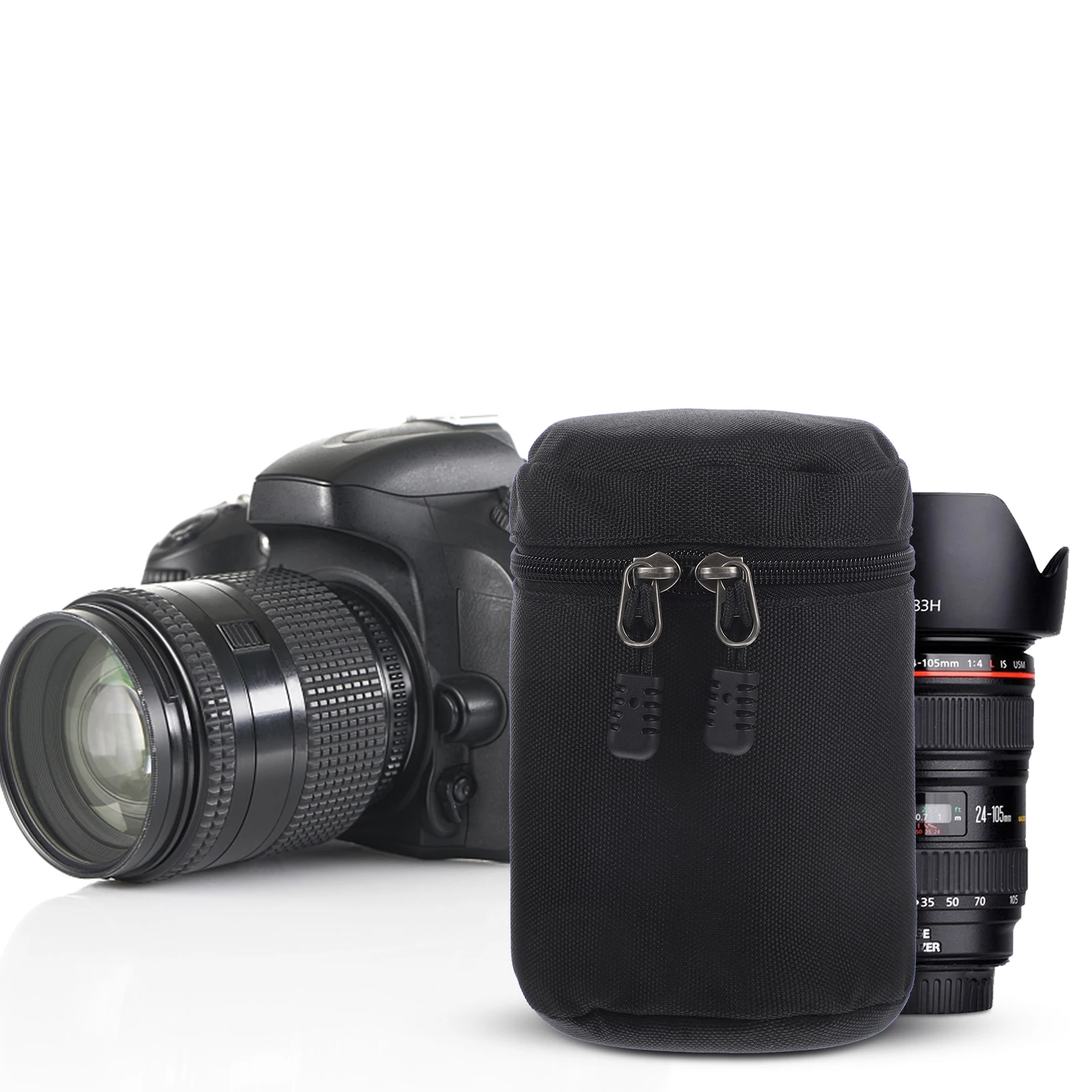 

Camera Lens Storage Bag Lightweight Compact PU Material Anti-Shock Protective Lens Pouch Portable Holder Camera Accessory