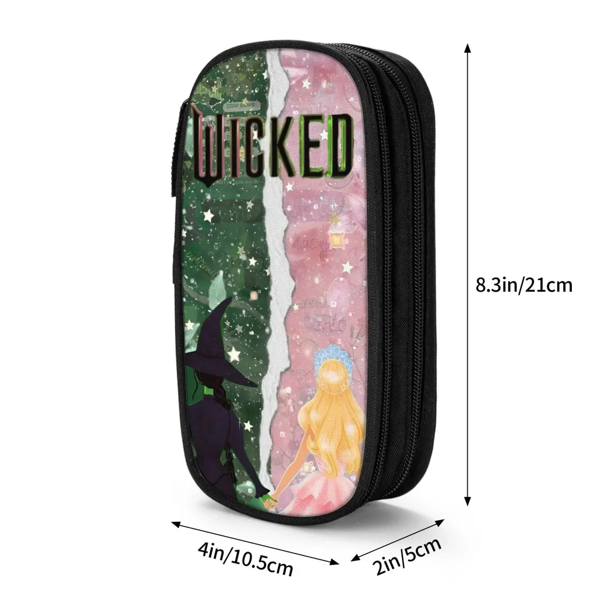 邪悪なエルファバ & グリンダトーン鉛筆ケース二層ペンボックスガールズボーイズクール大型スクール鉛筆ケース文房具