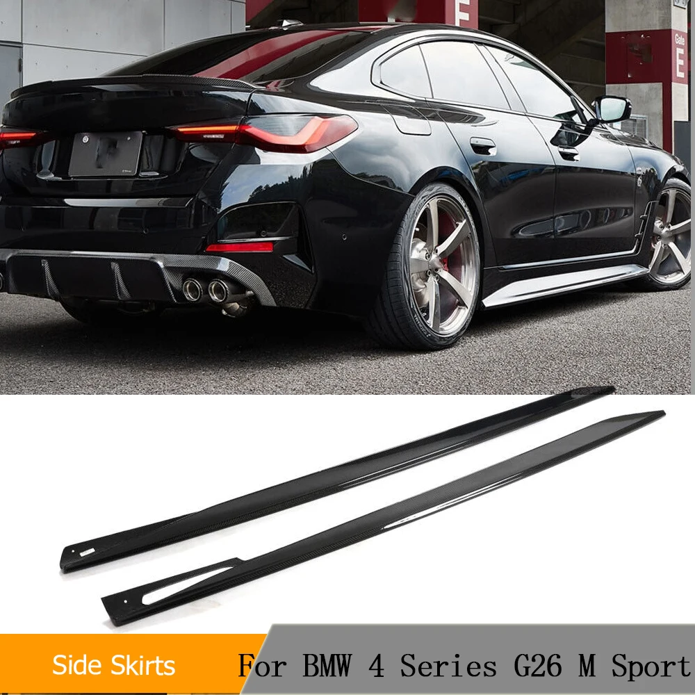 Carbon Fiber Car Side Skirts Body Kit for BMW 4 Series I4 G26 M Sport 440i Gran Coupe 2021-2023 Door Bumper Skirts Extension Lip