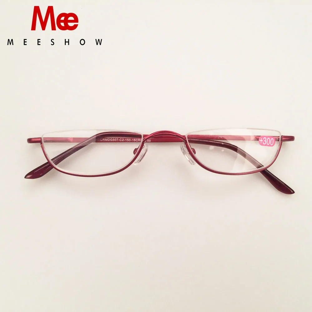 

MEESHOW Reading Glasses for Woman Half Rim Comfort Spring Hinges for Men metal presbyopia stylish glasses +1.75 +2.25 +3.5 340