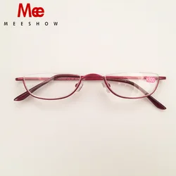 MEESHOW Reading Glasses for Woman Half Rim Comfort Spring Hinges for Men metal presbyopia stylish glasses +1.75 +2.25 +3.5 340