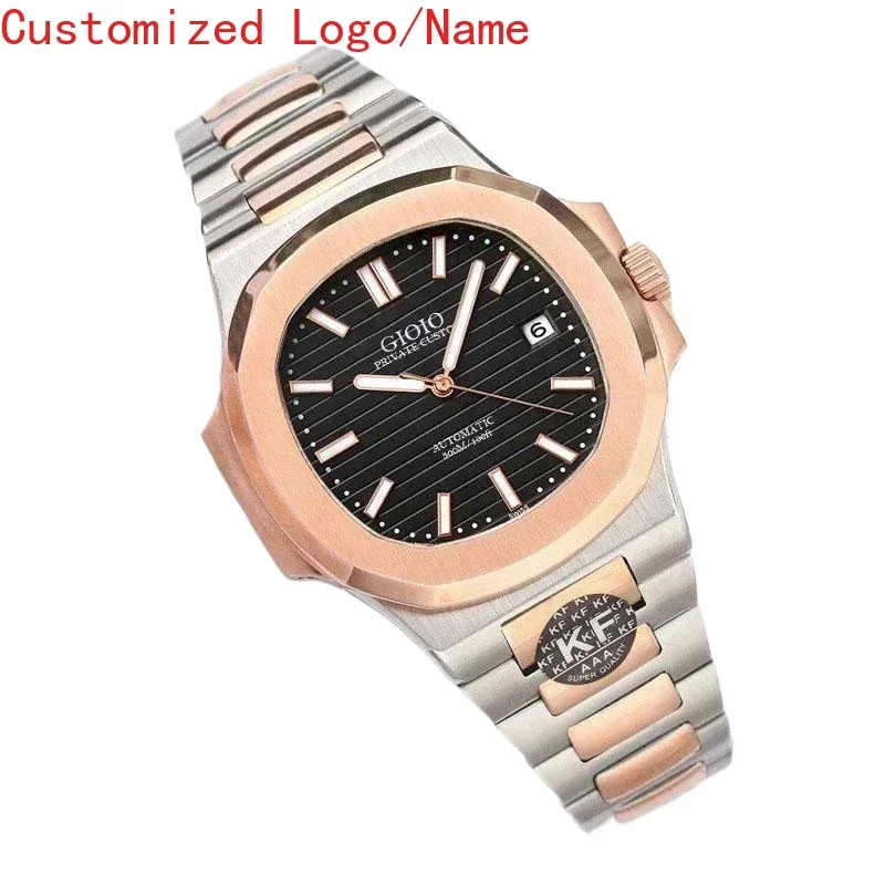 

Fashion Sport Mens Mechanical Automatic Watches Stainless Steel Black Blue Rubber Rose Gold White Sapphire Customized