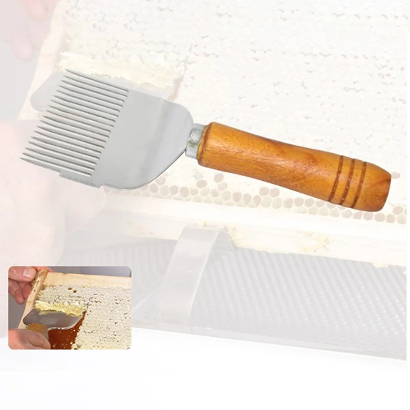 Honey Cutter Scraper Honey Uncapping Fork Wooden Handle Beekeeping Tools Beehive Shovel Scratcher Knife Equipment Honeycomb Tool