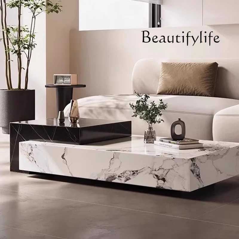 

European Luxury Coffee Table Rectangle Cool Modern Unique Coffee Table Neutral Aesthetic Table Basse Pour Salon Furniture