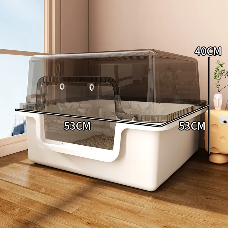 Automatic Self Cleaning Cat Litter Box Large Covered Cat Toilet Odor Control Low Noise Easy Maintenance Cat Litter Box Clean_voghion.com