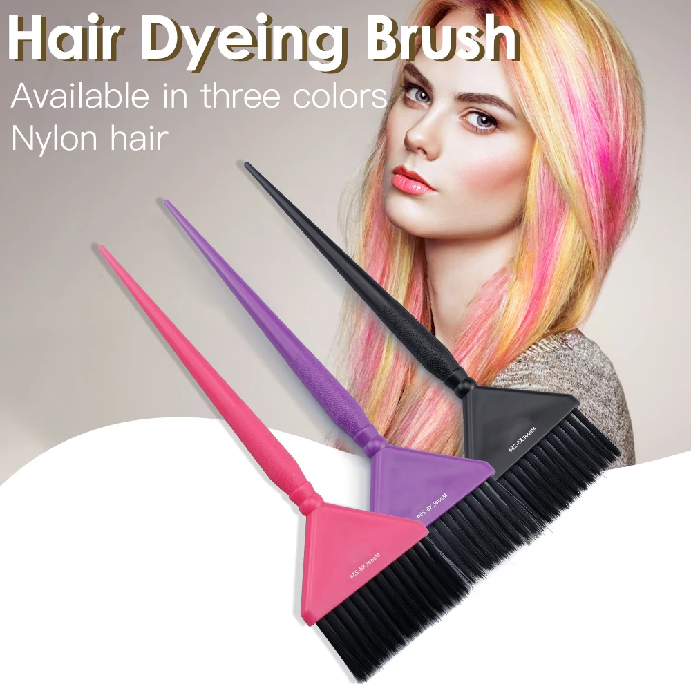 Beauty Salon Hair Tinting Dye Brush Black Nylon Bristle Anti-slip Tail Handle Hair Coloring Tools Design In Large Size