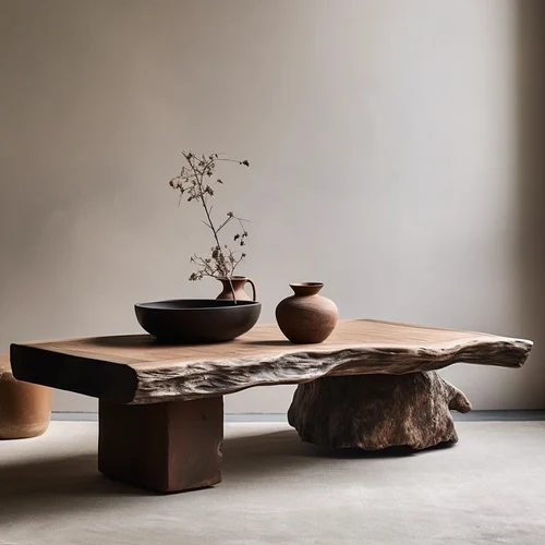 Mesa de centro de madera estética, diseño antiguo, decoración moderna para sala de estar, mesa de centro, servicio único, muebles para el hogar