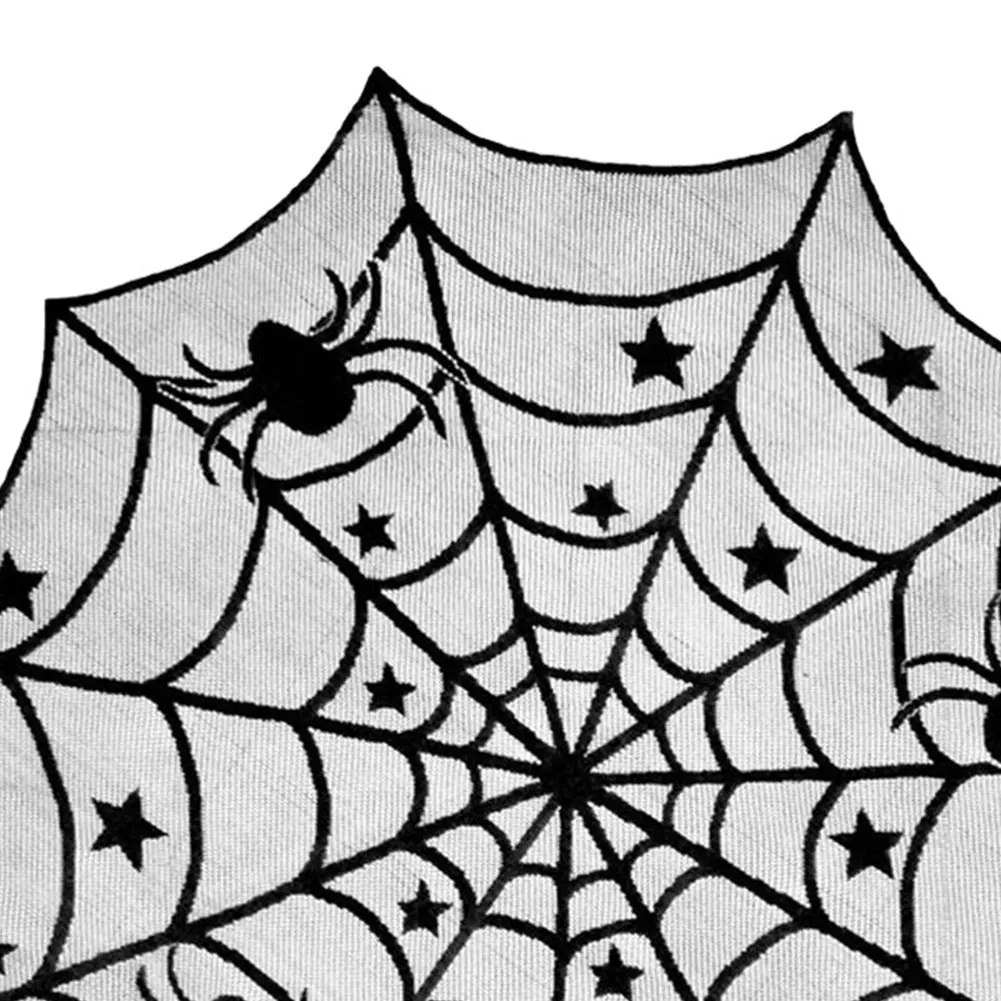 Halloween Decorations Lace Spider Web Halloween Table Runner Tablecloth Fireplace Scarf for Halloween Party Home Decoration