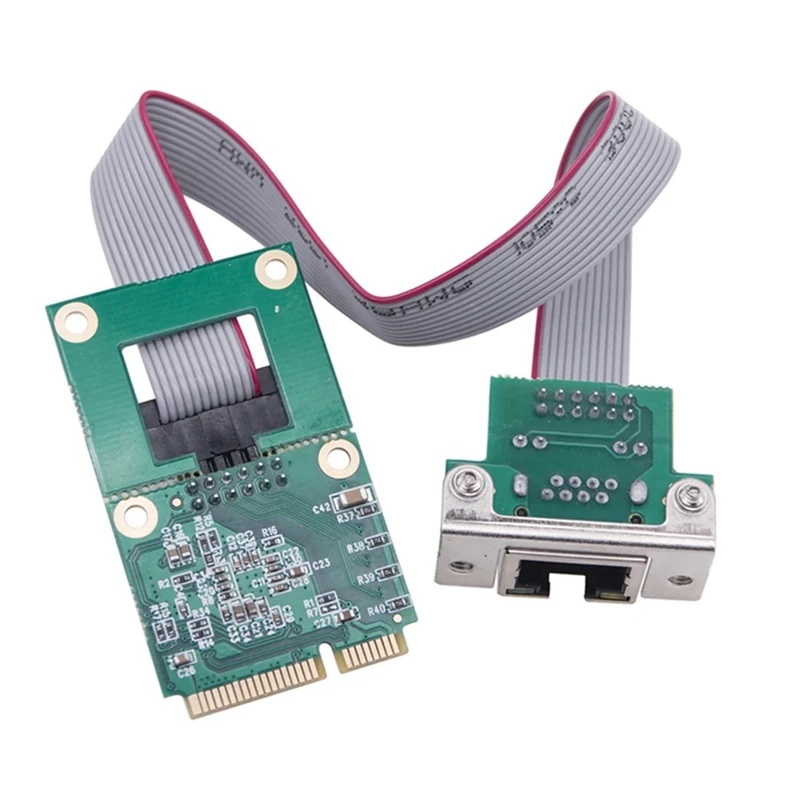 WISH Mini PCIE جيجابت بطاقة الشبكة منفذ واحد RJ45 بطاقة إيثرنت منفذ COM بطاقة إيثرنت LAN ثابتة للكمبيوتر الشخصي