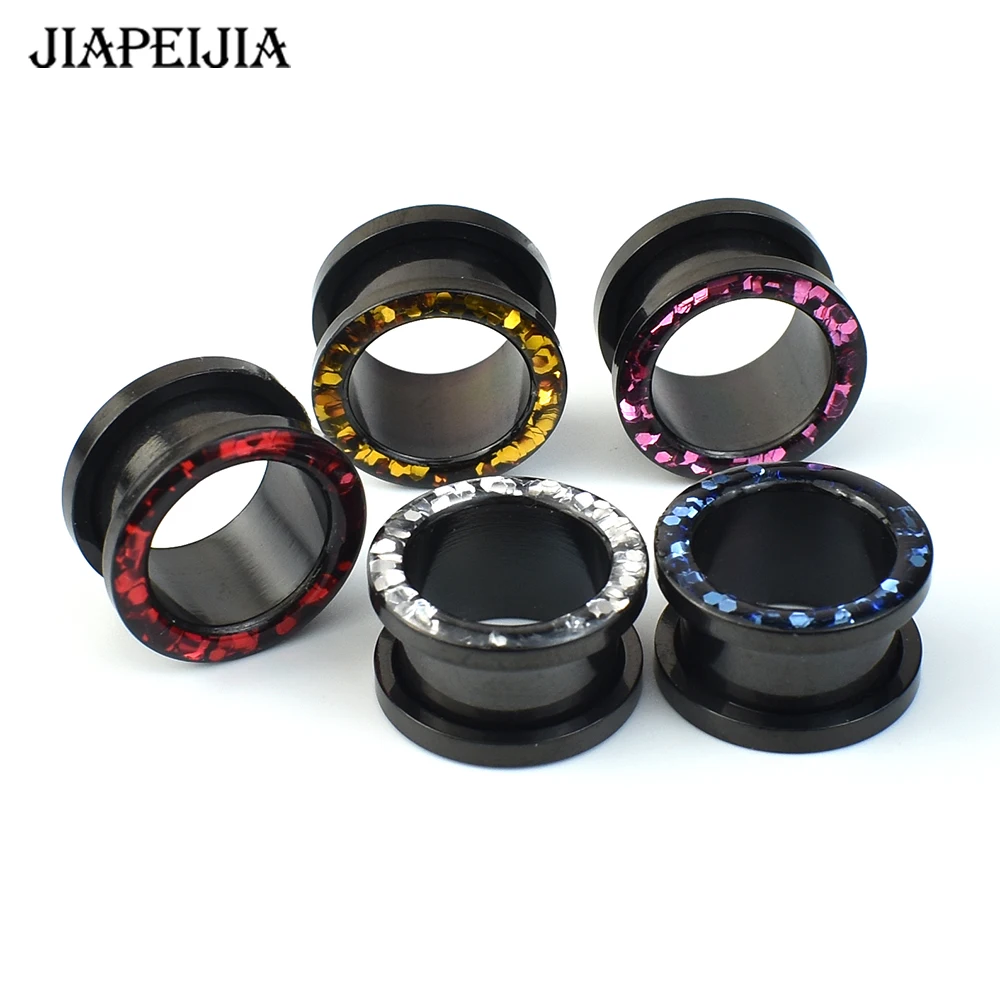 3-30mm Shine Hollow Ear Gauges Plugs Tunnels Screw Fit Ear Expander Stretcher Body Piercing Jewelry