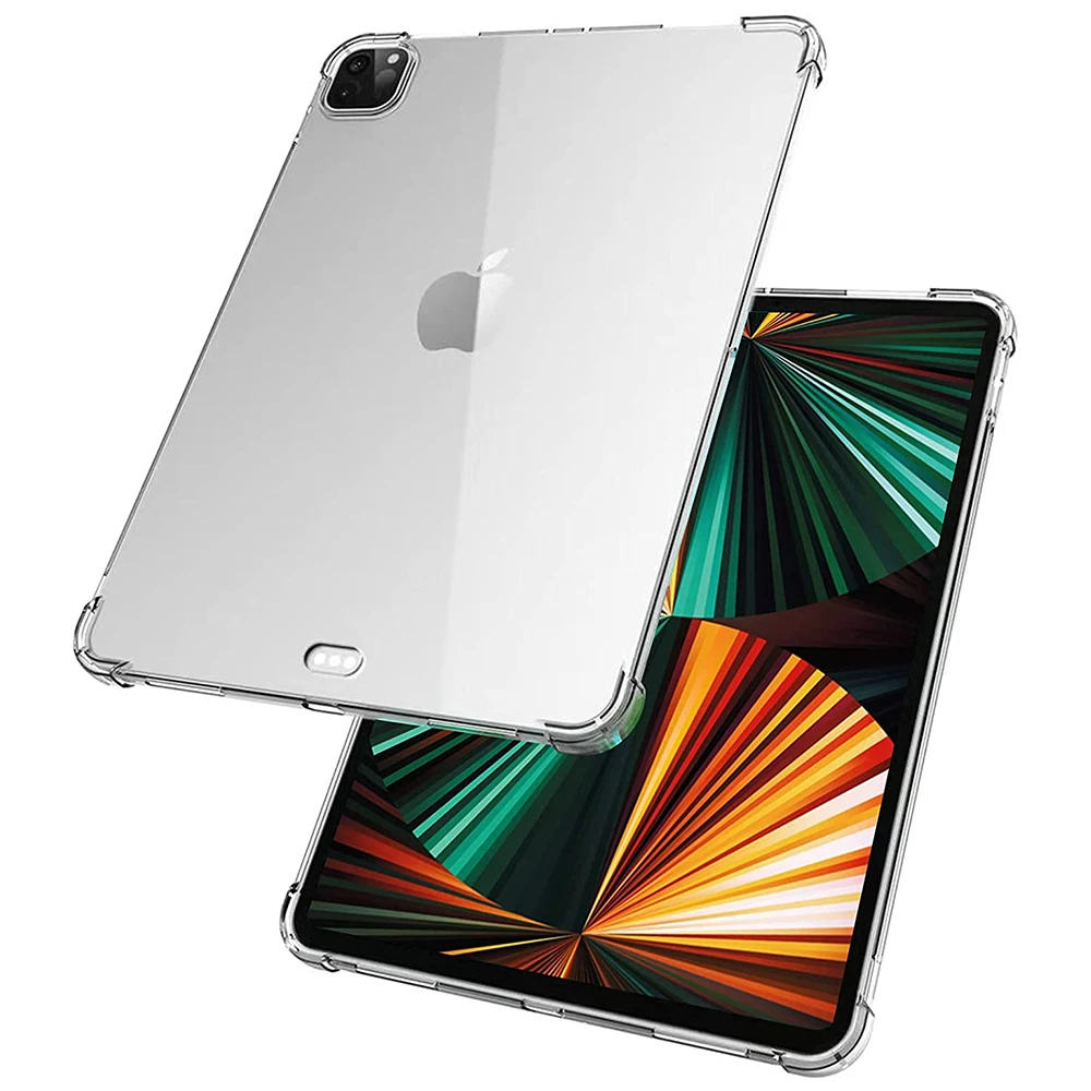 Funda transparente para Apple iPad Pro 11 12,9 2015 2017 2018 2020 2021 2022 a prueba de golpes, carcasa de silicona TPU suave, funda trasera para