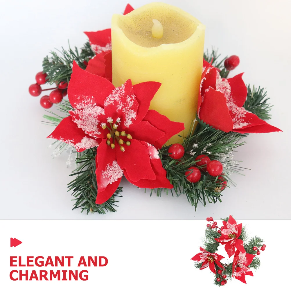 

Xmas Ring Simulation Berry Pine Needles Garland Dining Table Party Wreath Christmas Decoration Mini Wreaths