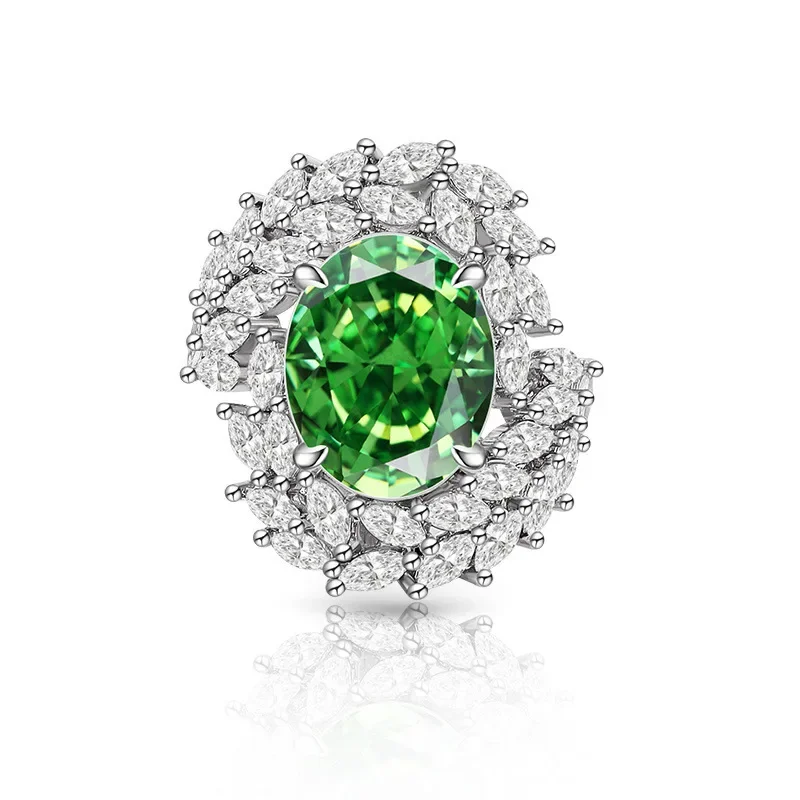 

Стерлингового серебра 925 пробы, цветной круглый кристалл с цирконом, групповой набор, кольцо с ромбом и цирконом, подарок на день рождения, свадьбу, вечеринку