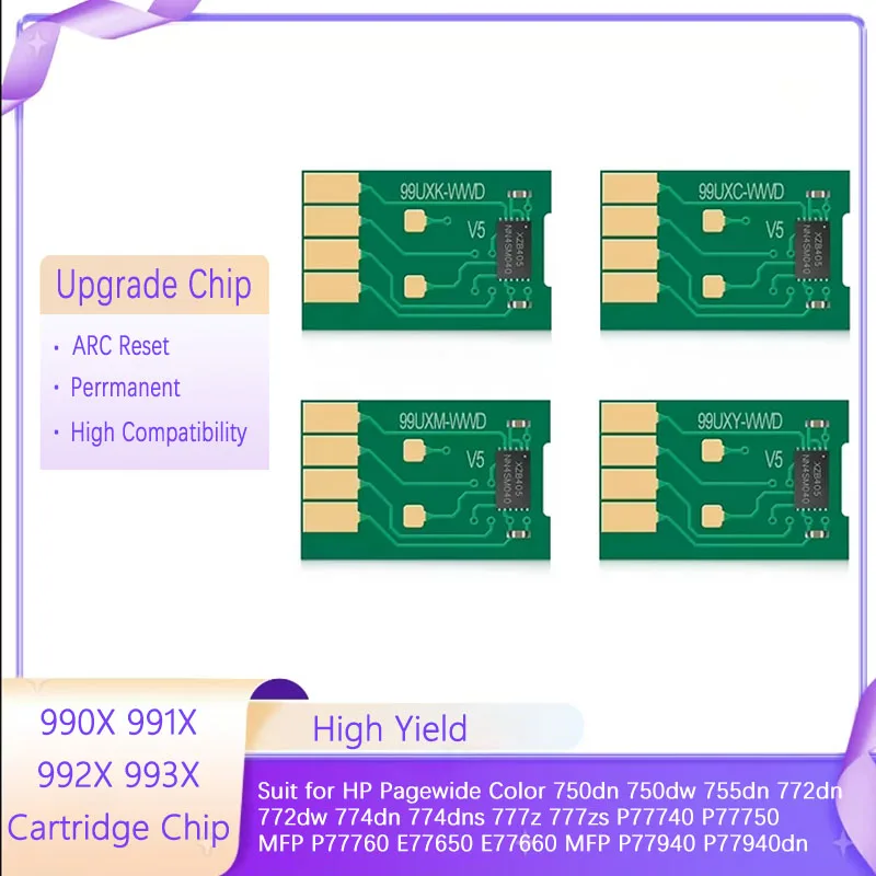 

Чип ARC для картриджей HP 990, 991, 992, 993 XL для принтеров HP PageWide Pro 755dn, 774dn, 750dn, 750dw, 772dn, 772dw, 777z, 777zs, P77740dn