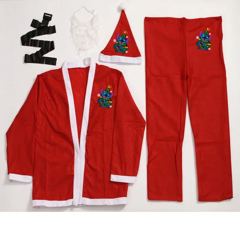 Conjunto de Papá Noel de Disney, conjunto de vestido de fiesta de Navidad rojo de Papá Noel, disfraz de Navidad, ropa de fiesta de Navidad