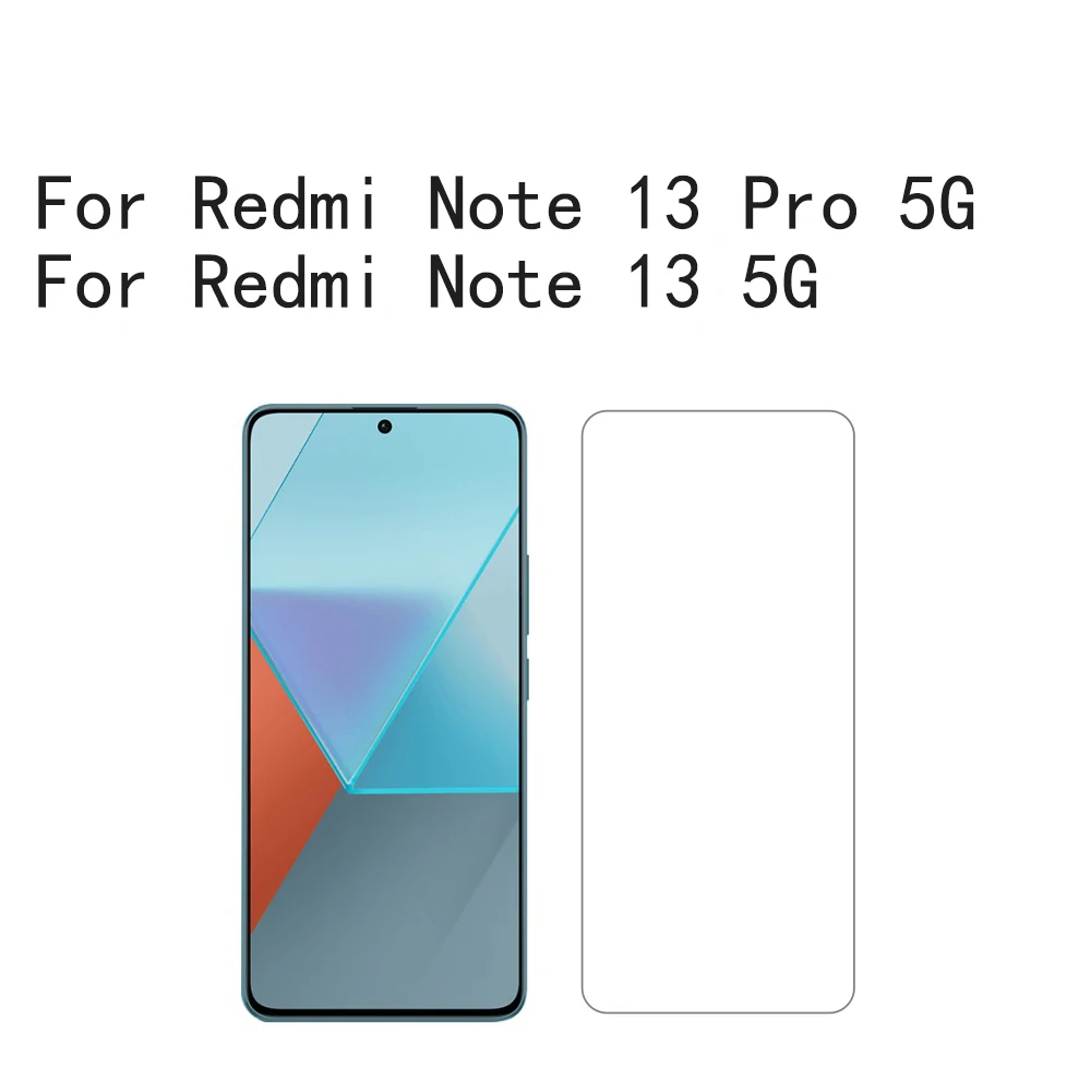 Para Xiaomi Redmi Note 13 Pro 5G Protector de pantalla desbloqueo de huellas dactilares cobertura de pantalla película de vidrio templado transparente borde 9H