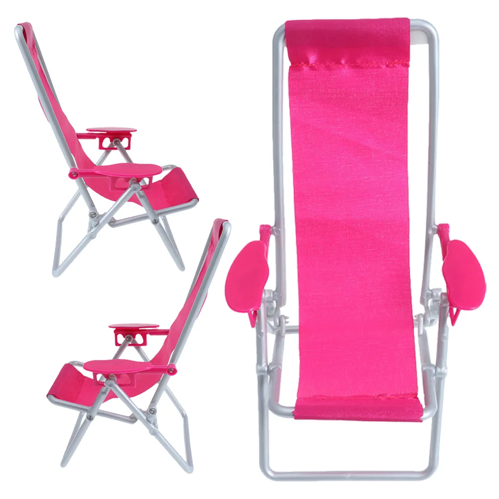 Mini silla de playa plegable, sillón en miniatura para decoración de la casa, micropaisaje, accesorios para muebles, 3 uds.