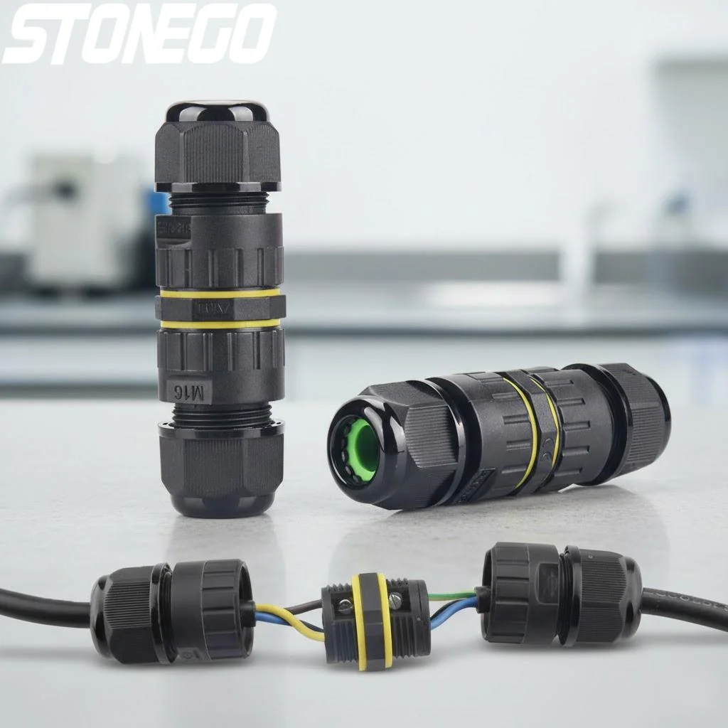 STONEGO Solar Connector IP68 Waterproof Cable Connector LED Light External Tornado 90 128 170