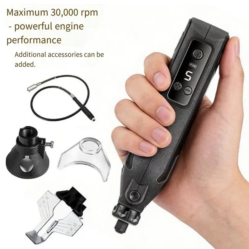 [newa64z-】-113pcs-electric-rotary-tool-kit-5-speed-digital-display