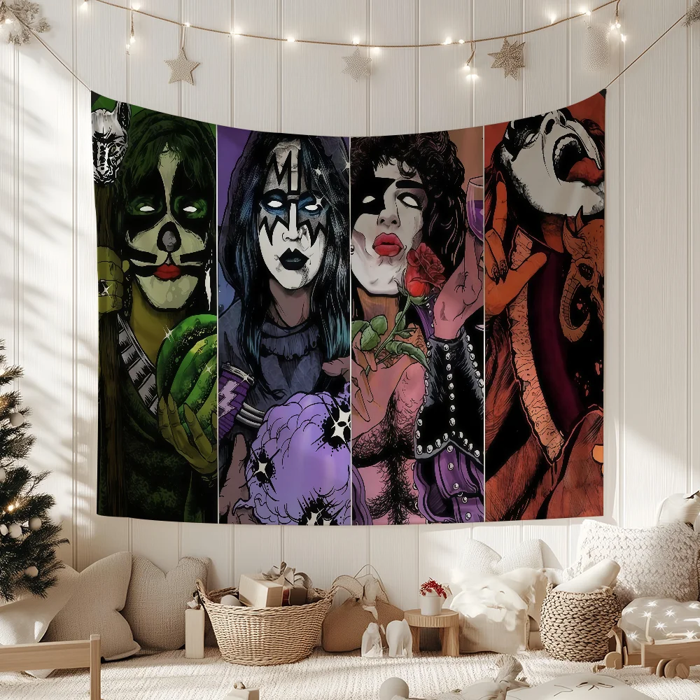 Band Rock Kiss flag Decorative Banners Suitable For Outdoor Camping Family Parties And Garden Walls Gift