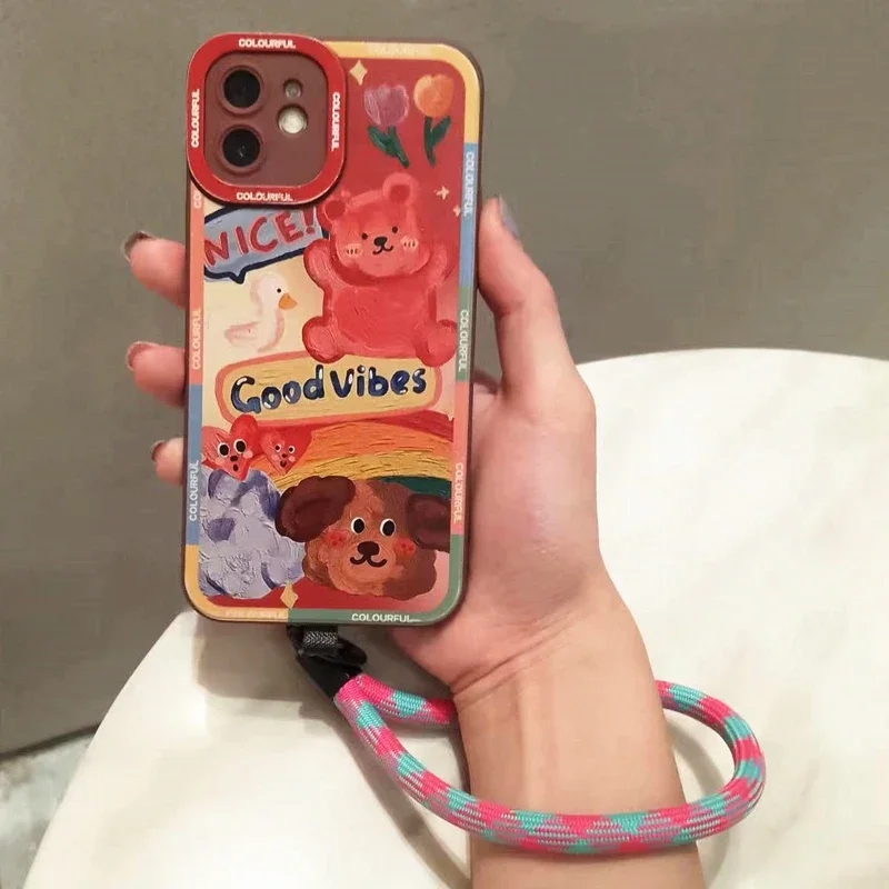 휴대폰 랜야드 손목 스트랩 직조형 휴대폰 랜야드 창의적인 열쇠고리 걸이 로프 분실 방지 보안 손목밴드 범용 짧은 로프