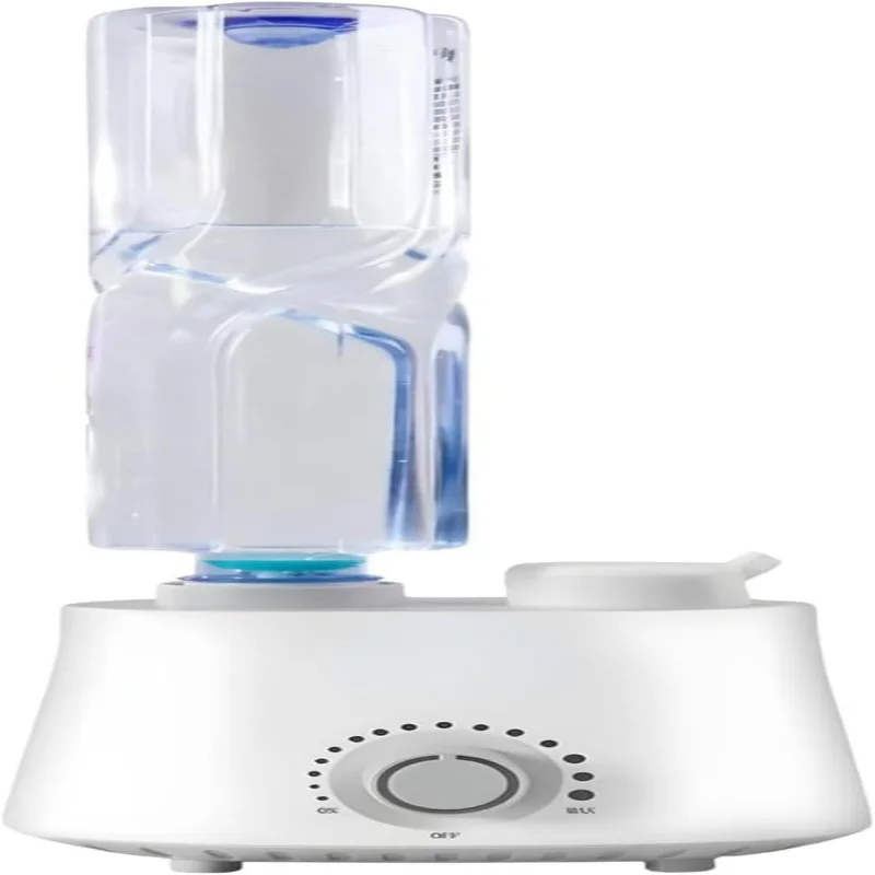 

Convenient, portable, stylish white humidifier water bottle for bedroom, office, and hotel use. Adjustable, leak-proof design wi