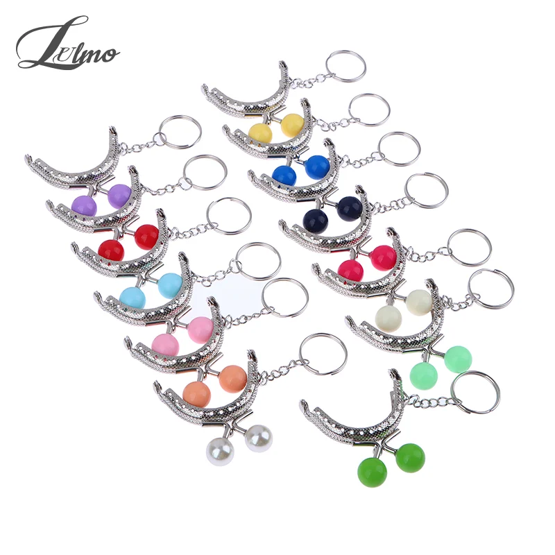 1Pcs Metal Coin Purse Frame For Bag With Key Ring Hardware Kiss Clasp To The Bag Wallet Clutch Bags Sew Accessories