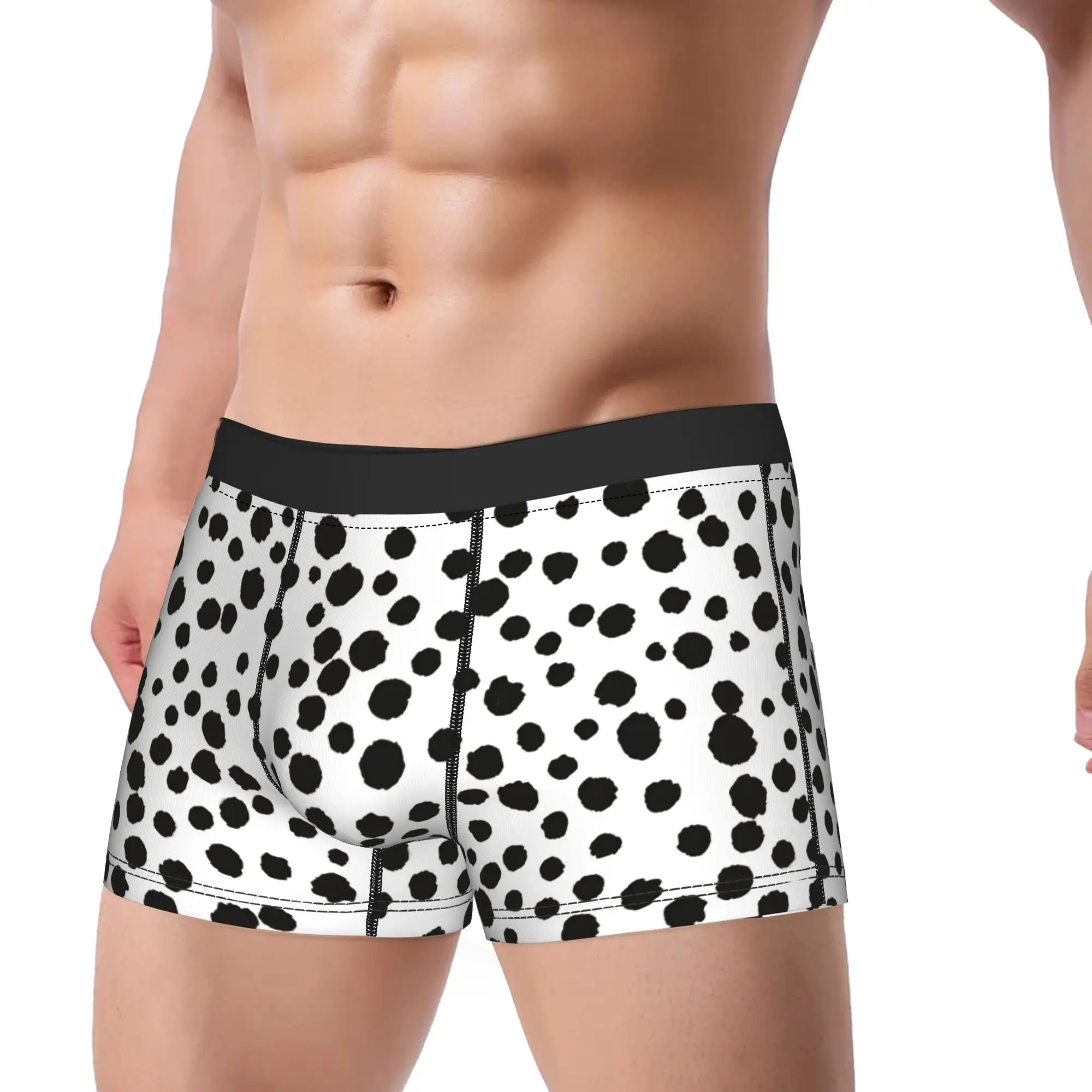 Dalmatian Spots Pattern Trunk  3D Pouch Underwear High Quality Custom DIY Boxer Brief Comfortable Male Panties Plus Size