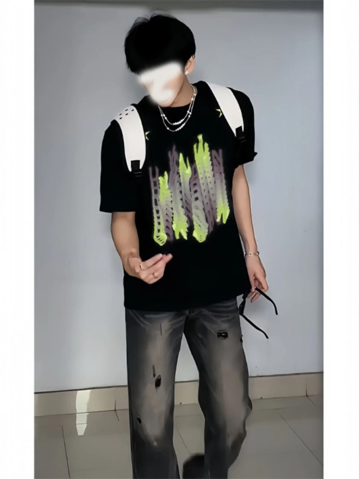 

Мужская футболка You Lun с вышитыми буквами, плотная, с круглым вырезом, из хлопка, весна-лето, модная уличная одежда, винтаж