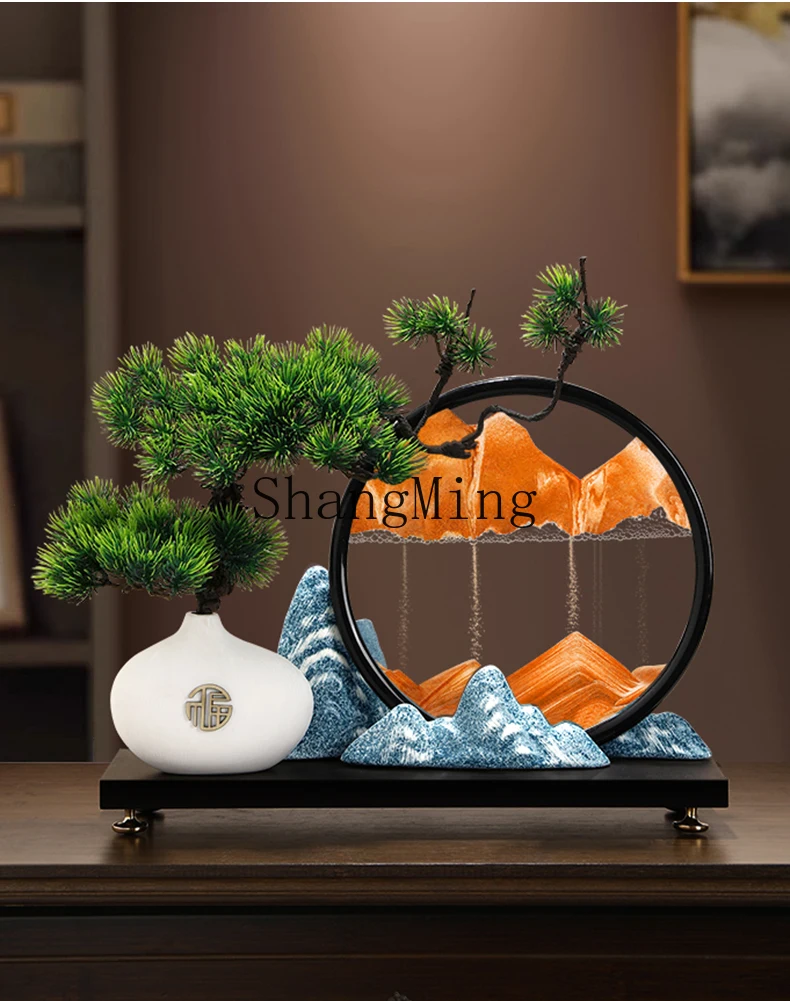 FG good-looking  welcome pine quicksand painting ornament new Chinese living room entrance office decoration