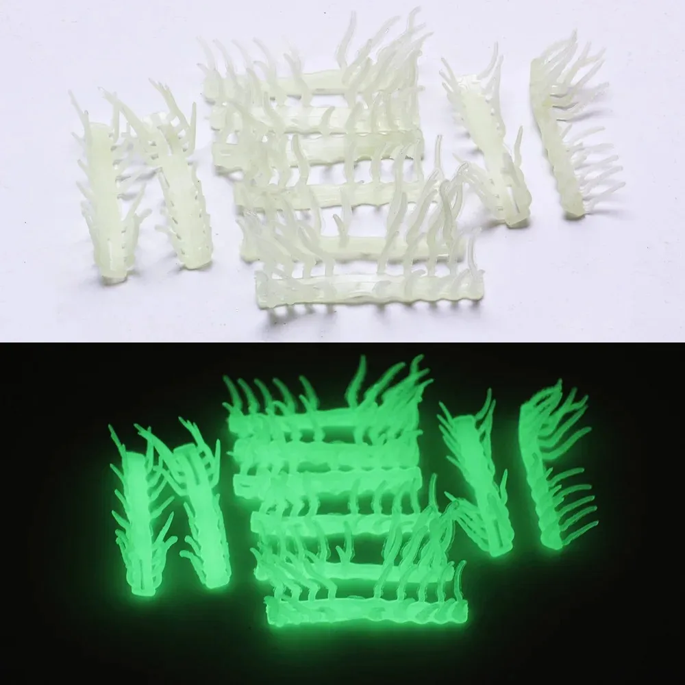 

New Style soft rubber Prawn Lure Luminous Shrimp Feet Shrimp Fake Bait Soft Luminous Effect Hook Worm Silicone Sea Fishing