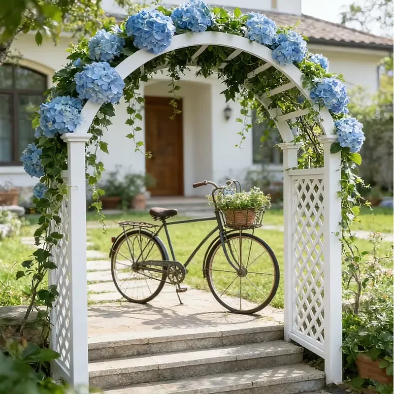 Aluminium Alloy 6063-T5 Arched Trellis Safety Fencing Protective Fence Panel for Garden & Backyard Climbing Plants Support