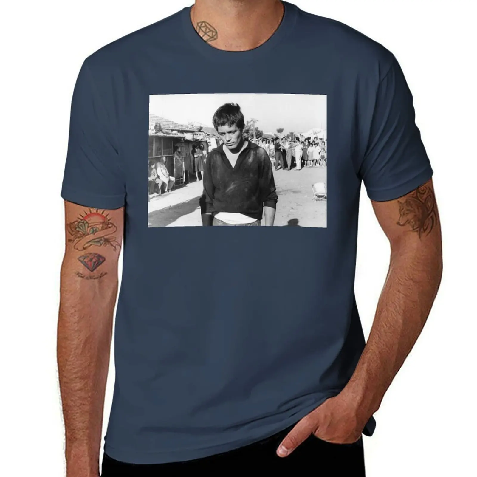 Camiseta Accattone Pier Paolo Pasolini, minimalista, casual, manga curta