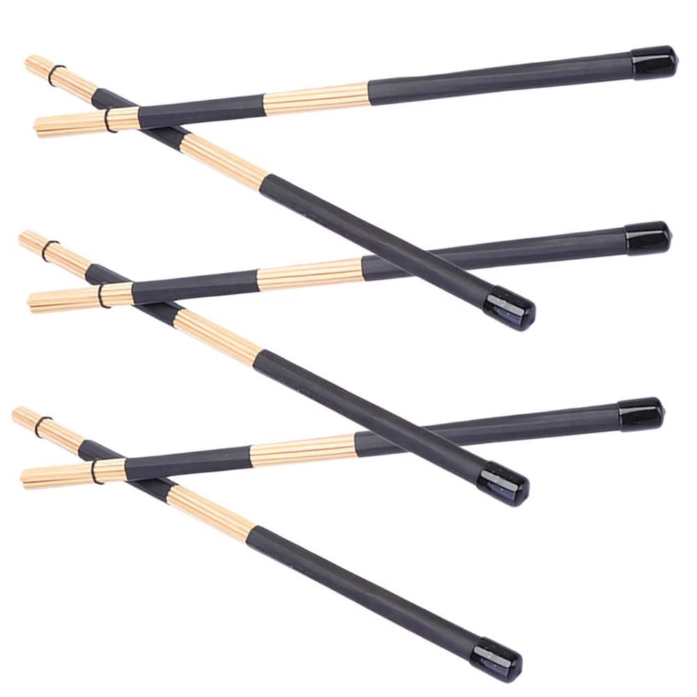 

3 Pairs Bamboo Drumsticks Long Lifespan Great Performance Plastic Accessories Student Use Percussion Mallets Music Rods Drum Set